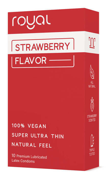 Strawberry Flavored Condoms - Royal Intimacy
